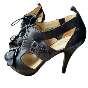 COACH brand lace up heels size 8.5